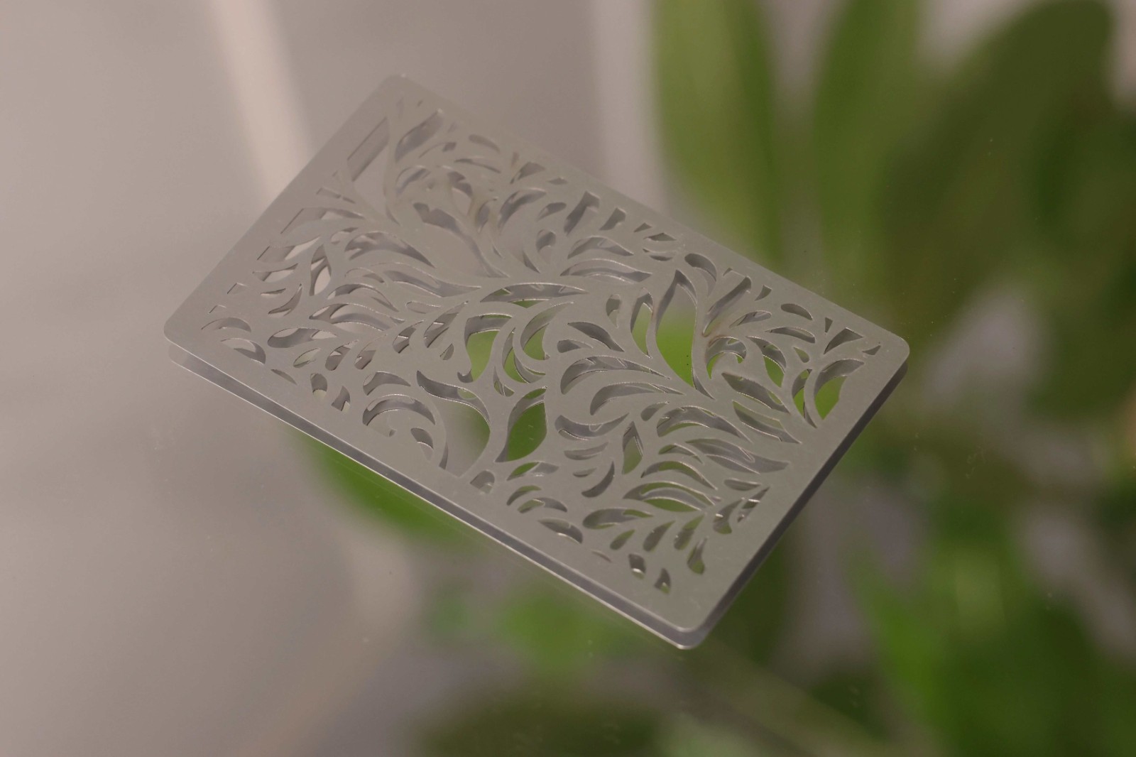 A picture of a laser-cut aluminum sheet A picture of a laser-cut aluminum sheet