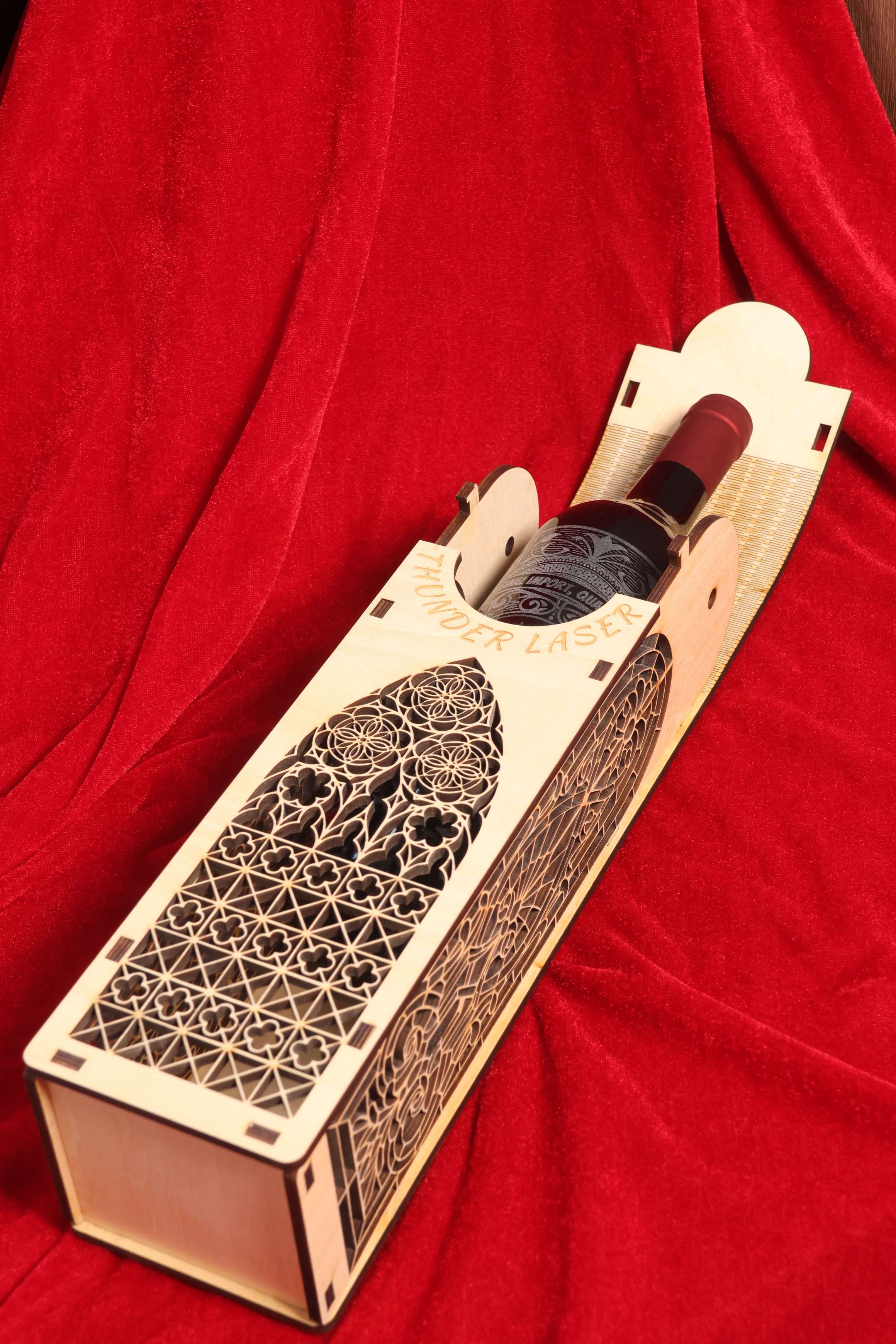 laser cut wooden wine box( laser cut wooden wine box(